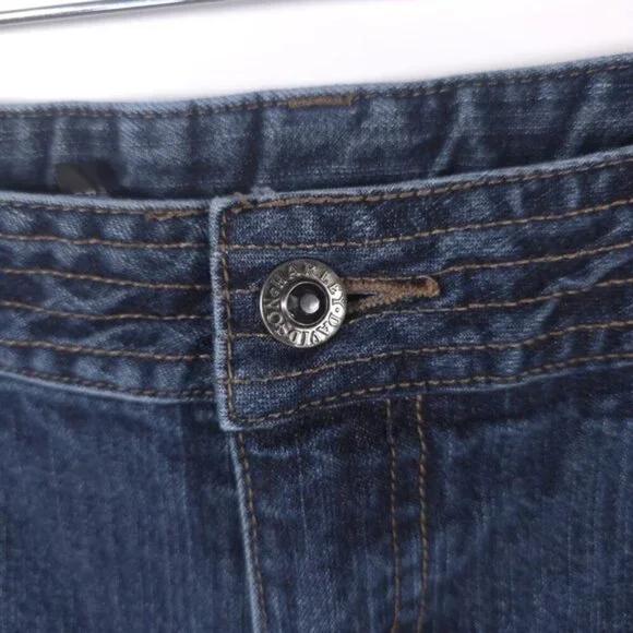 Harley Davidson Semi Flare Straight Mid Rise Jeans Size 8 Long - Picture 3 of 14